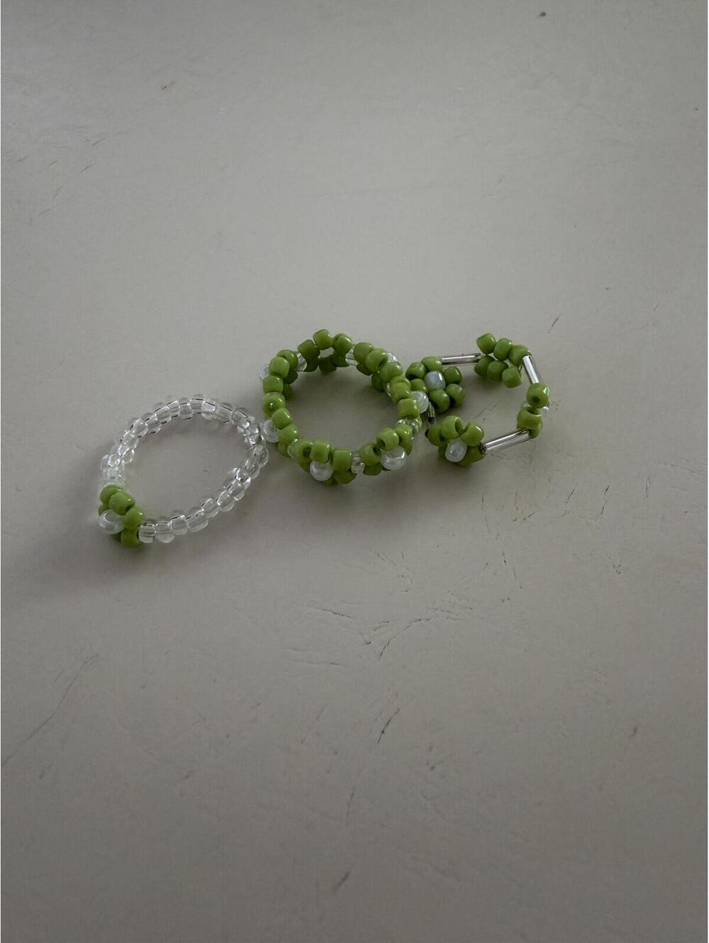Set of 3 Beaded Rings